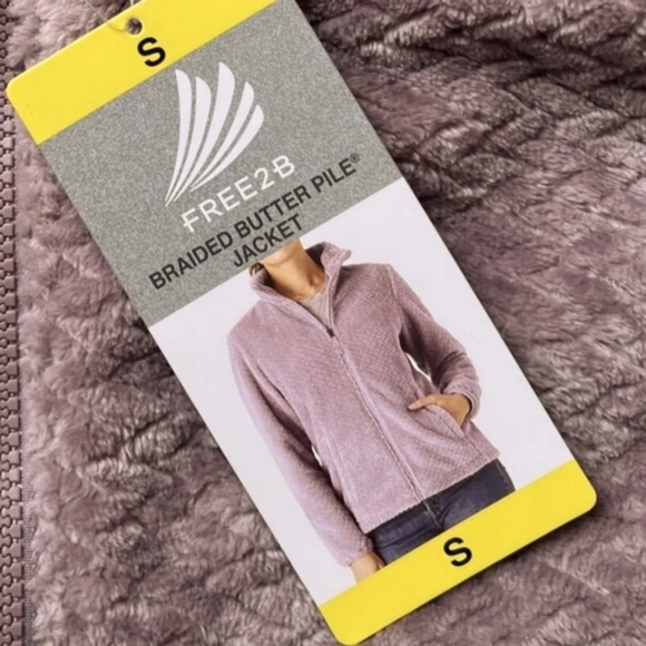 Free2B braided butter pile, light purple zipper jacket. Sz S - Picture 5 of 15